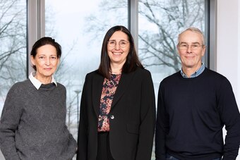 Die neue Chefärztin des Zentrums für Handchirurgie an der Roland-Klinik, PD Dr. med. Marion Mühldorfer-Fodor (Mitte), mit der Geschäftsführung Petra Wehrmann und Dr. Hans-Joachim Bauer